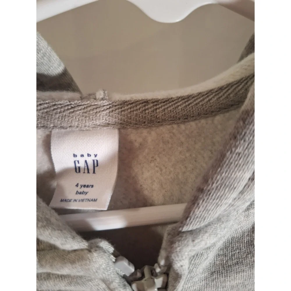 Baby Gap Girls Gray Pink Logo Zip Hoodie and Jogger Sweatpants Set 4T 4 Years
